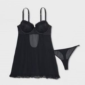 Women's Collections Push-Up Babydoll Set